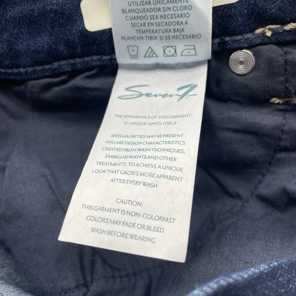 Seven7 Jeans Womens 2 28x32 High Rise Slim‎ Flare Blue Stretch Whiskered Denim